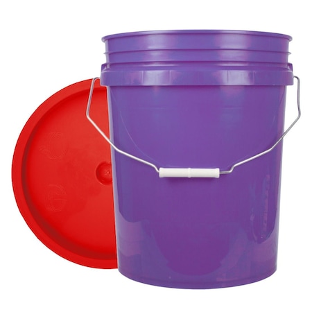 World Enterprises Bucket, 12 in H, Purple and Red 5PPL,345RED